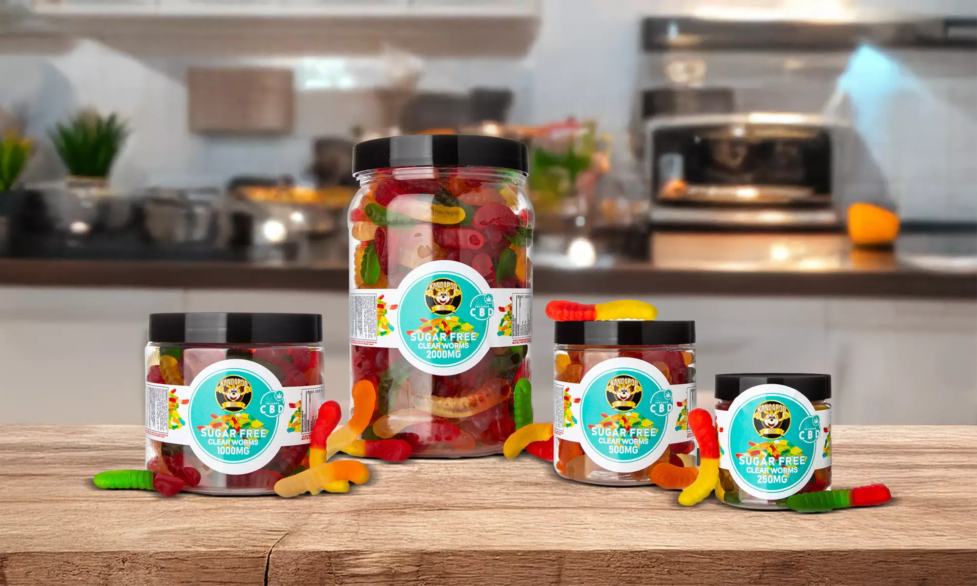 Sugar-Free High Potency CBD Gummy Worms from Kangaroo CBD