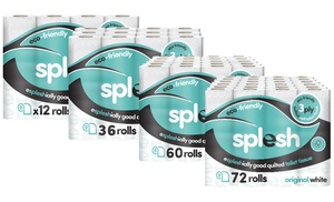 Up to 72 Splesh Eco-Friendly White Three-Ply Toilet Paper Rolls