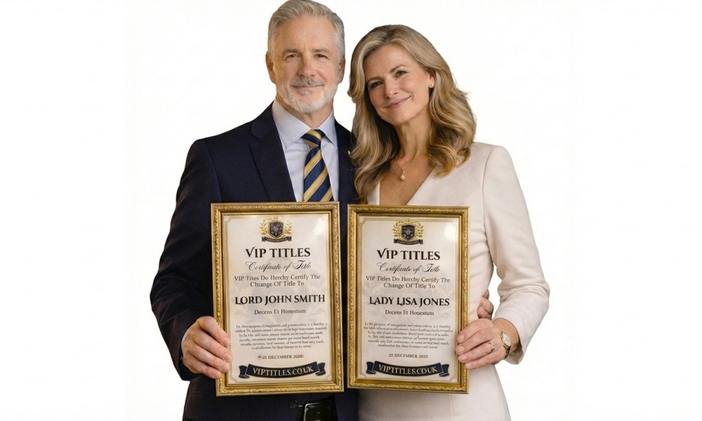 Adopt a Novelty Lord or Lady Title with Digital/Email Options