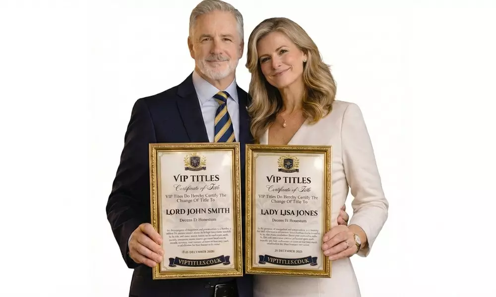 Adopt a Novelty Lord or Lady Title with Digital/Email Options