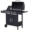 Image 2: Outsunny 4-in-1 Portable Gas BBQ with Four Stainless Steel Burners