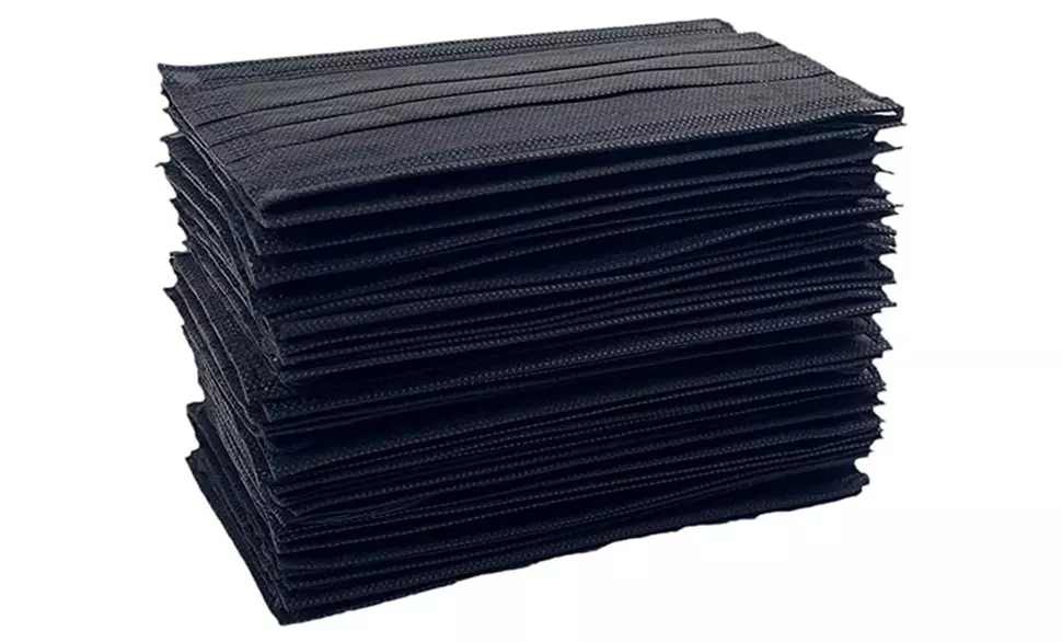 Non-Medical Disposable 3-Ply Black Face Masks (Multi-Packs Available)