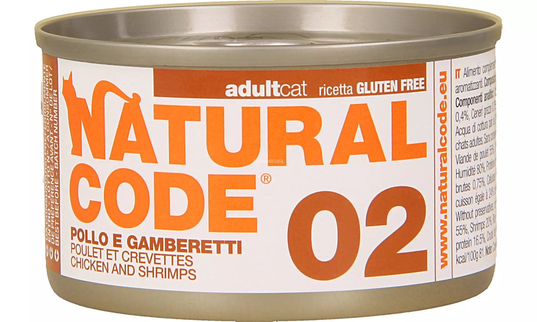 60 lattine di cibo umido per gatti Natural Code