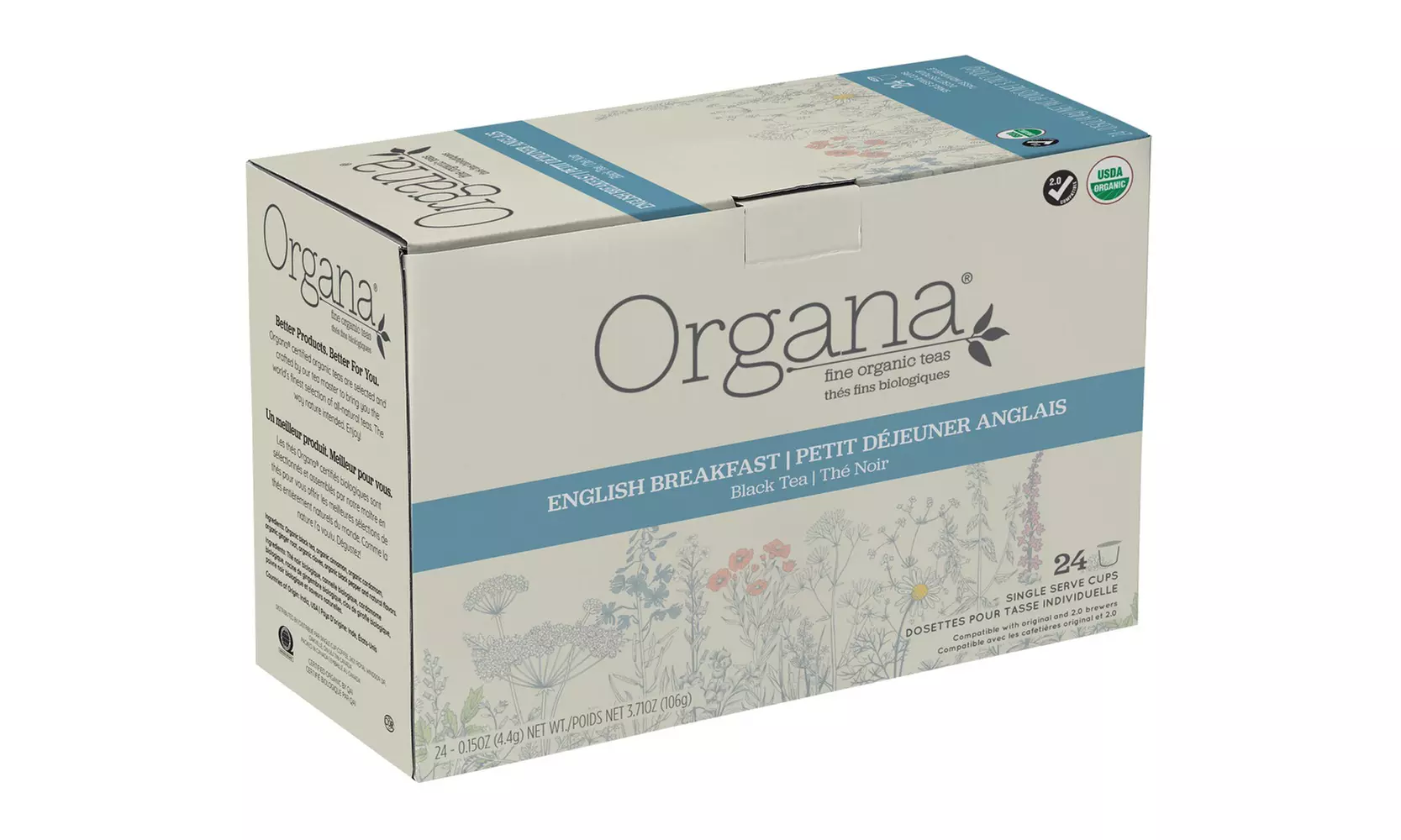 Organa Fine USDA Organic Gourmet Tea Single Serve Pod for Keurig Brewer 24 Count