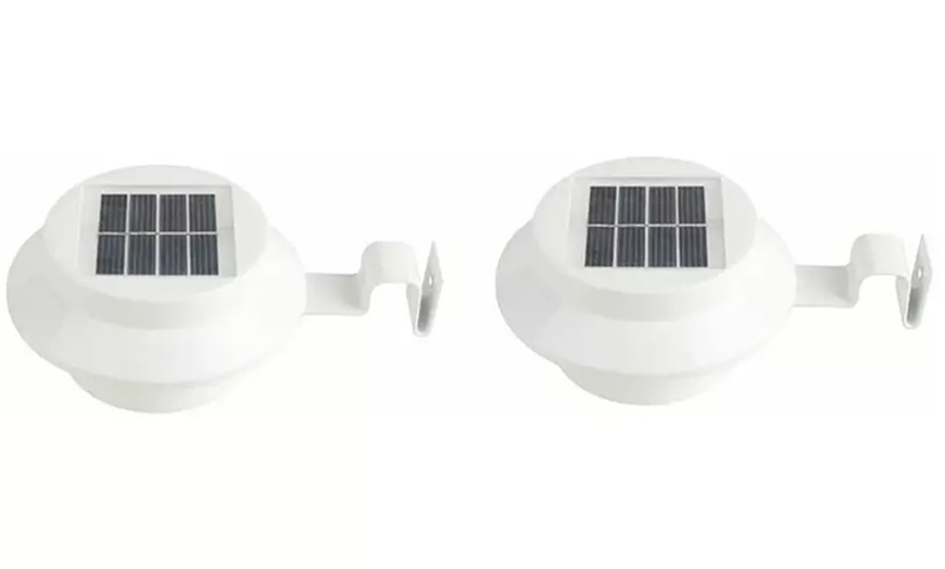 Image 11: Brighten Your Space: 2, 4, or 8 Solar Fence Gutter Lights: White/Black