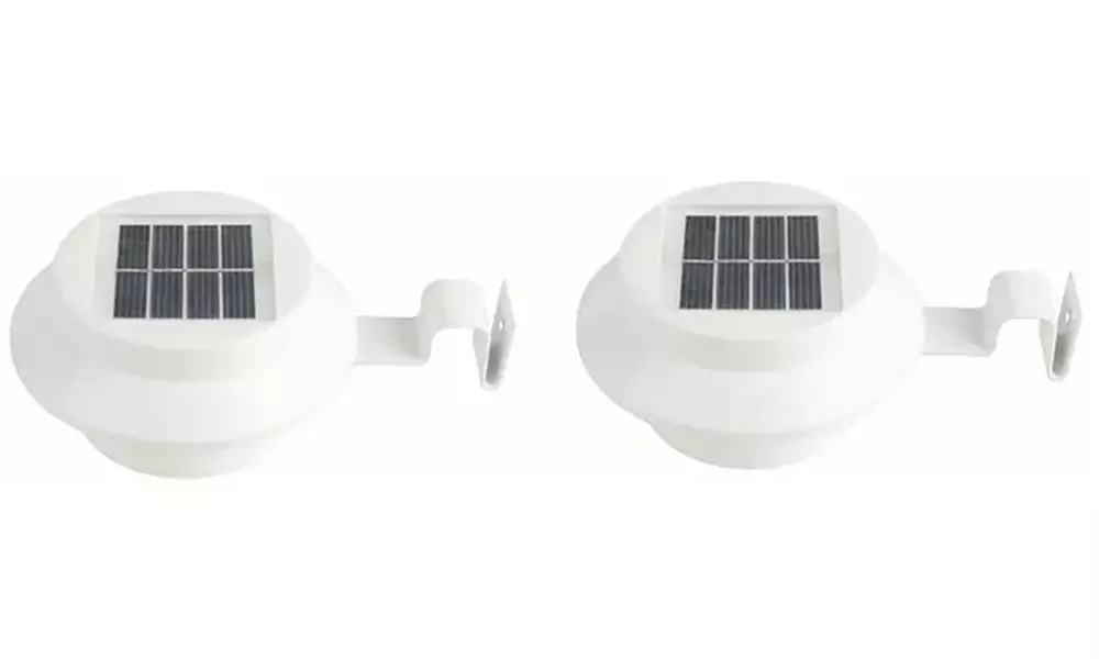 Brighten Your Space: 2, 4, or 8 Solar Fence Gutter Lights: White/Black
