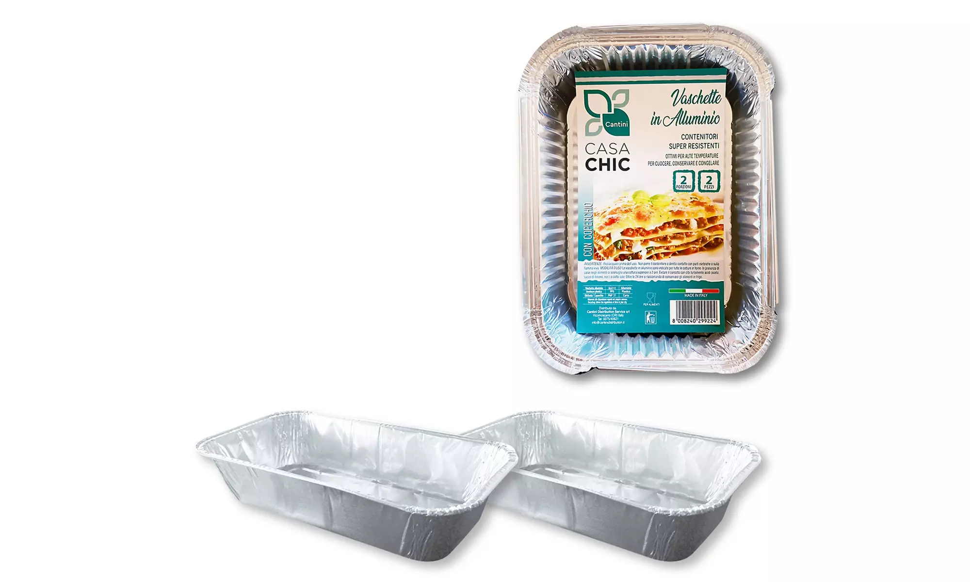 Fino a 192 contenitori in alluminio per alimenti