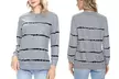 Women Long Sleeve Crewneck Casual Side Split Pullover Tops - Second Medium
