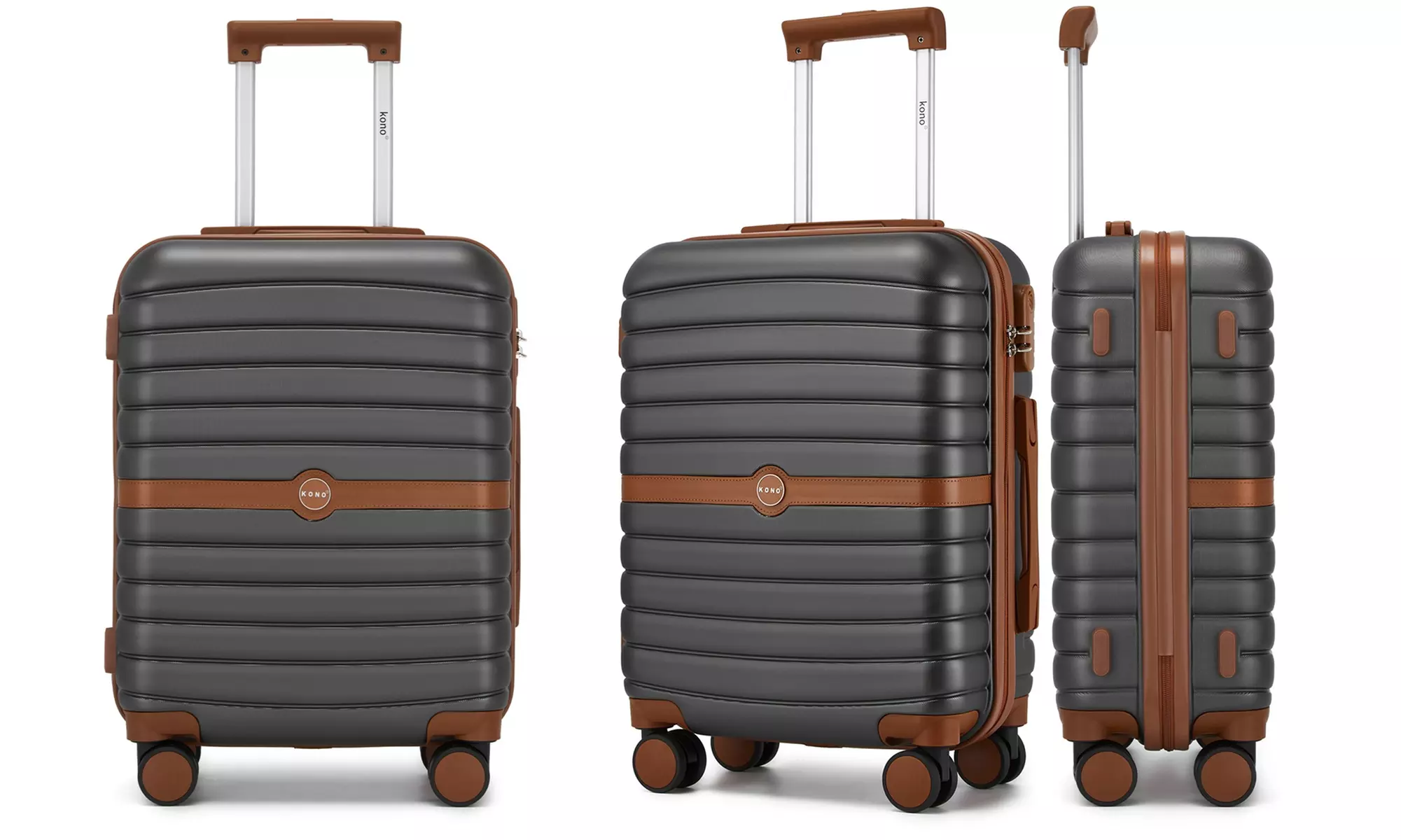 KONO Stylish Stripe Design Suitcase with Spinner Wheels