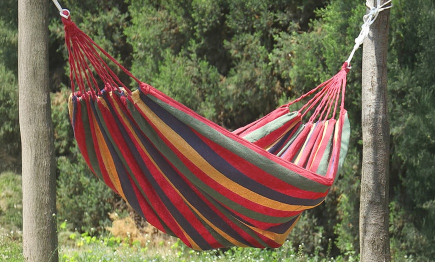 Image 5: Hamac de jardin en toile de coton robuste