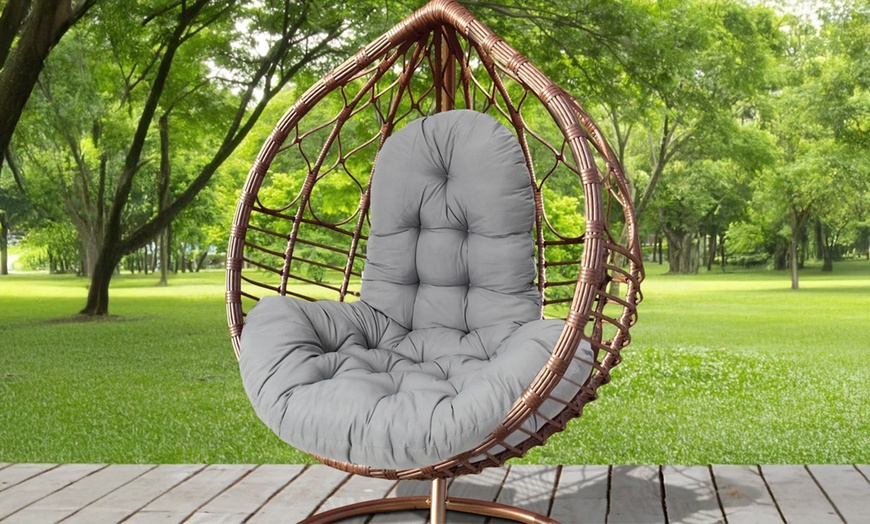 Image 3: Thick Padded Egg Chair Cushion for Hanging Swing Chair