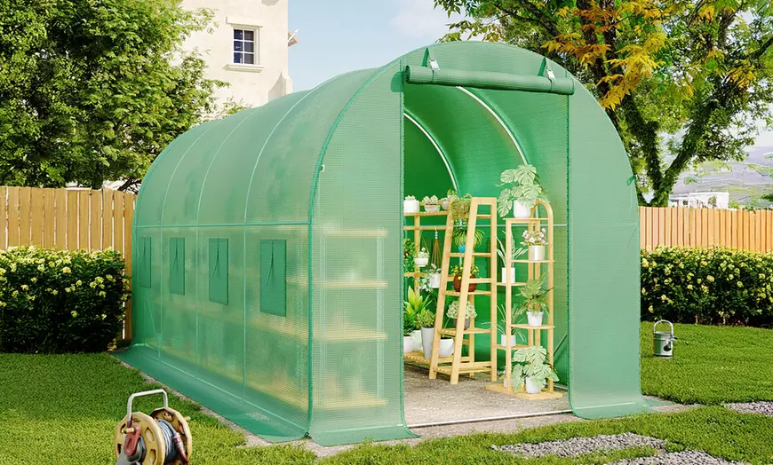 Image 1: Outdoor Walk-in Tunnel Steel Greenhouse with PE Cover