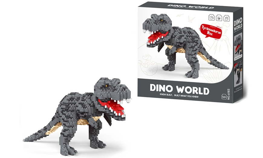 Image 3: Ensemble de blocs dinosaures à micro-briques pour montage manuel