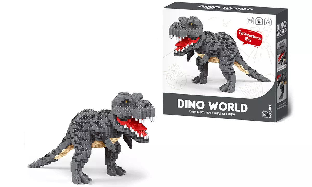 DIY-Bausatz Velociraptor oder Tyrannosaurus Rex aus Mikro-Bausteinen