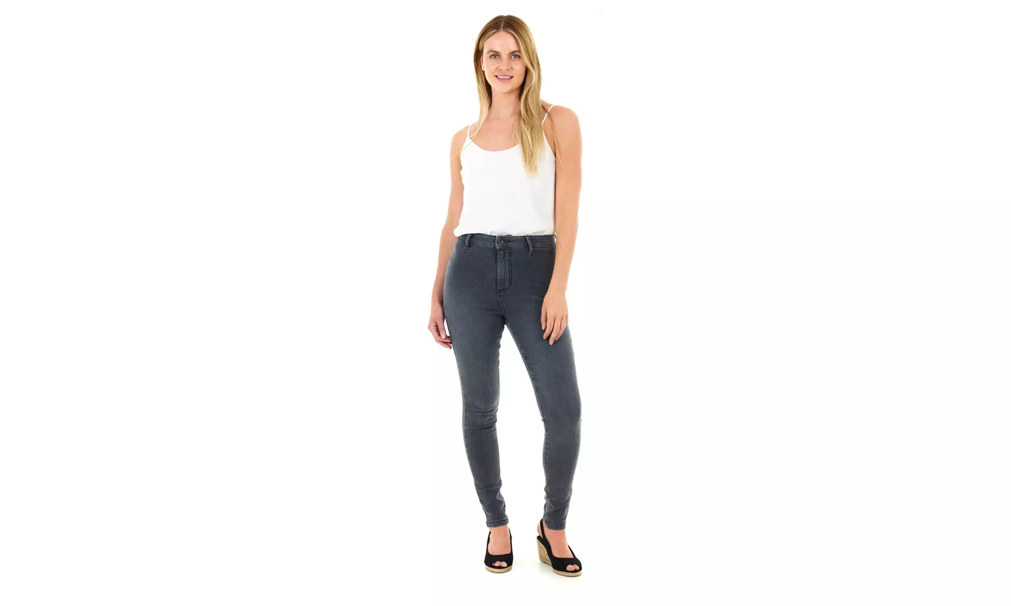 High-Waisted Skinny Fit Denim Jeans