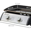 Image 9: Outsunny Tabletop Gas Plancha Grill with Two Stainless Steel Burner