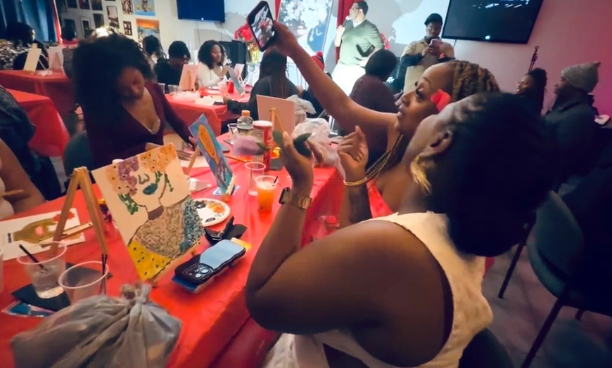 Image 3: Two-Hour Trap Sip & Paint Sessions with Neon Paints
