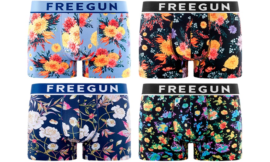 Image 6: Lot de 4 boxers homme signature à motifs Freegun