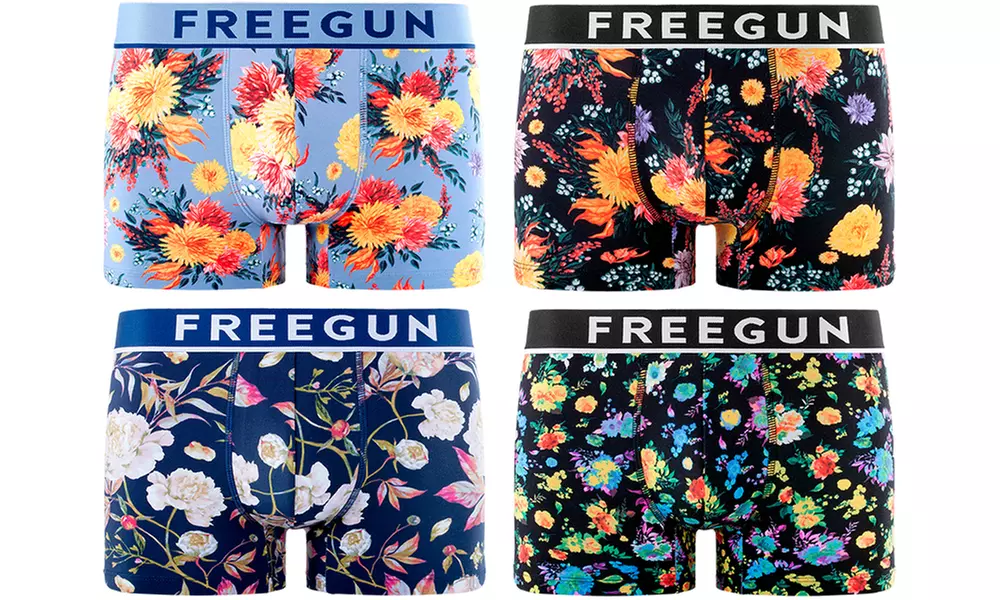 Lot de 4 boxers homme signature à motifs Freegun, modèle et taille au choix - Second Medium