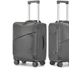 Image 17: KONO Lightweight Soft Shell Suitcase Set TSA Lock Wet/Dey Compartment