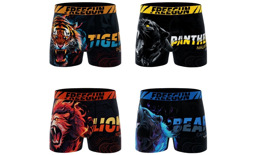 Image 7: Lot de 4 boxers microfibre FREEGUN divers univers pour homme