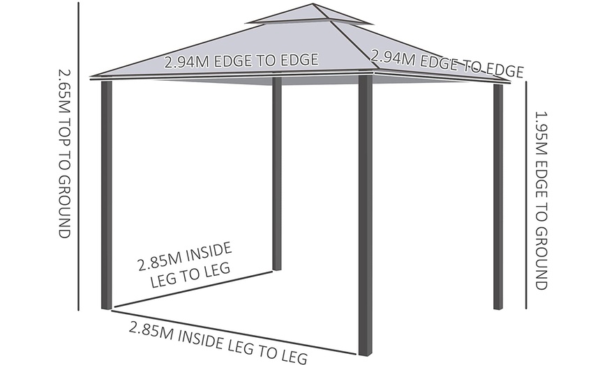 Image 14: Outsunny 3m x 3m Gazebo with Net Curtains, Stylish Metal Design