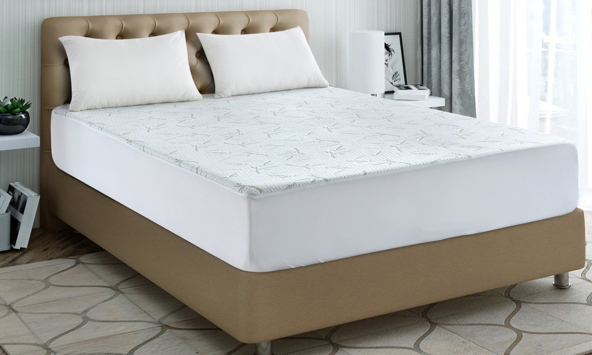Lux Decor 100% Waterproof Bamboo Hypoallergenic Mattress Protector