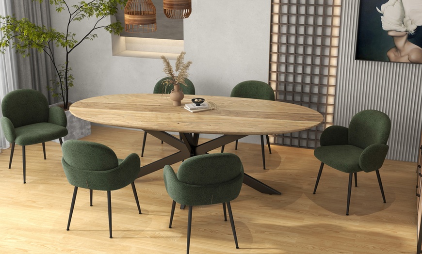 Image 29: Lot de 2 fauteuils de table "Alicia" en tissu Cozy de Doosense 