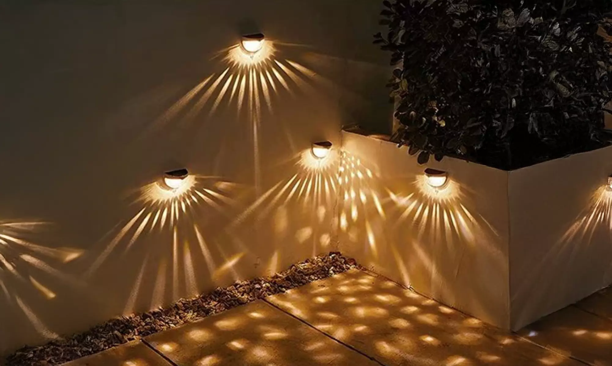 4 Pack Solar Lights Solar Fence Post Lights Solar Deck Lights Wall Mount Light