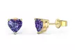 Paris Jewelry 10k Yellow Gold Plated 1/2Ct Heart Created Gemstones Stud Earrings - Second Medium