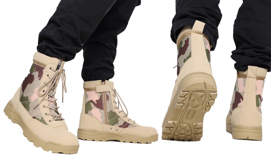 Image 6: MIG Camo Tactical Army Combat Boots