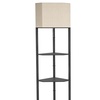 Image 2: HOMCOM Corner Floor Lamp with Shelves