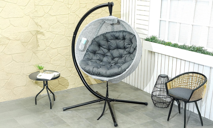 Image 15: Outsunny Round Egg Chair