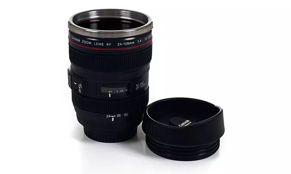 Camera Lens Coffee Mug with Lid by Whetstone