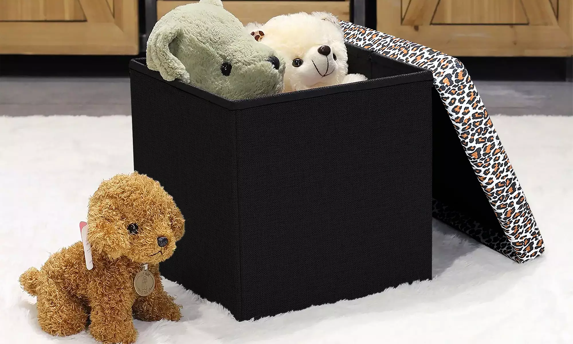 Pouf contenitore quadrato imbottito