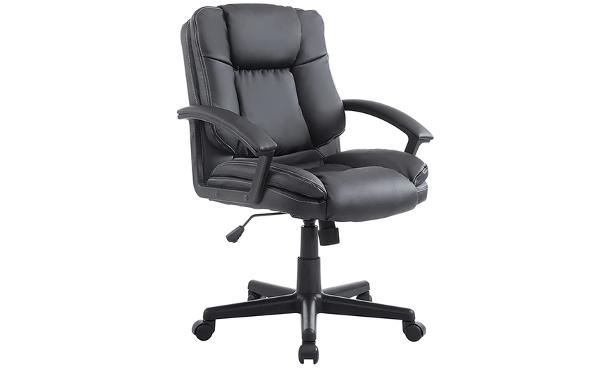 Image 1: HomCom Padded Executive Swivel Office Chair