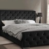Image 5: Oasis Diamante or Button Plush Bed Frame with Sprung Memory Foam Mattress 