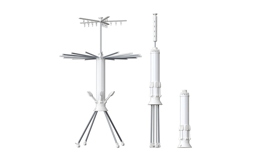 Image 2: Octopus-Shaped Three-Tier Foldable Clothes Drying Rack 