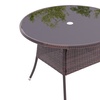 Image 4: Outdoor Garden Rattan Effect Tempered Glass Coffee Table with 6 Styles