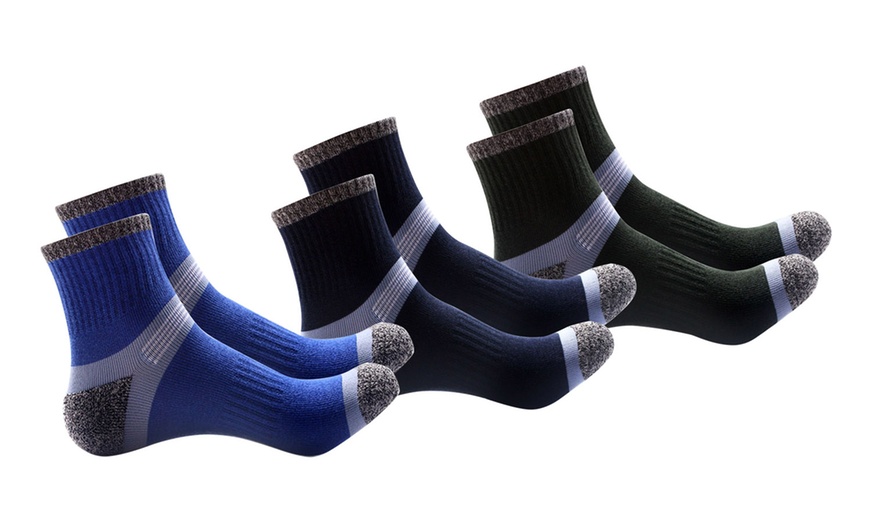 Image 8: Men Sport Basketball Socks Combed Cotton Ankle Sock Mixed Type 3-6 Pairs