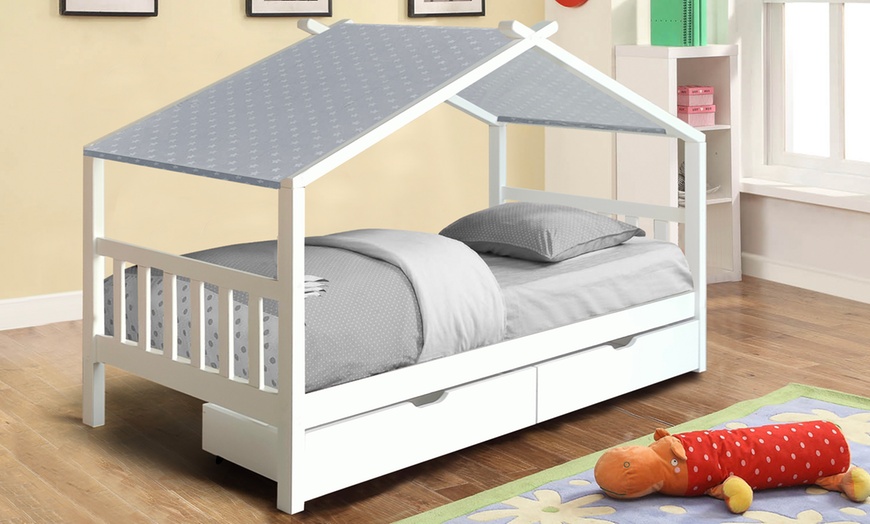 Image 9: Milverton Children's Storage House Bed with Optional Tent and Mattress