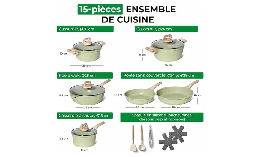 Image 19: Batterie de cuisine avec 15 pièces antiadhésives