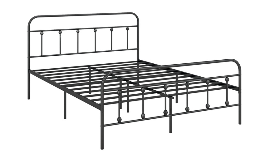 Image 2: HomCom Metal Bed Frames in Various Sizes and Colours