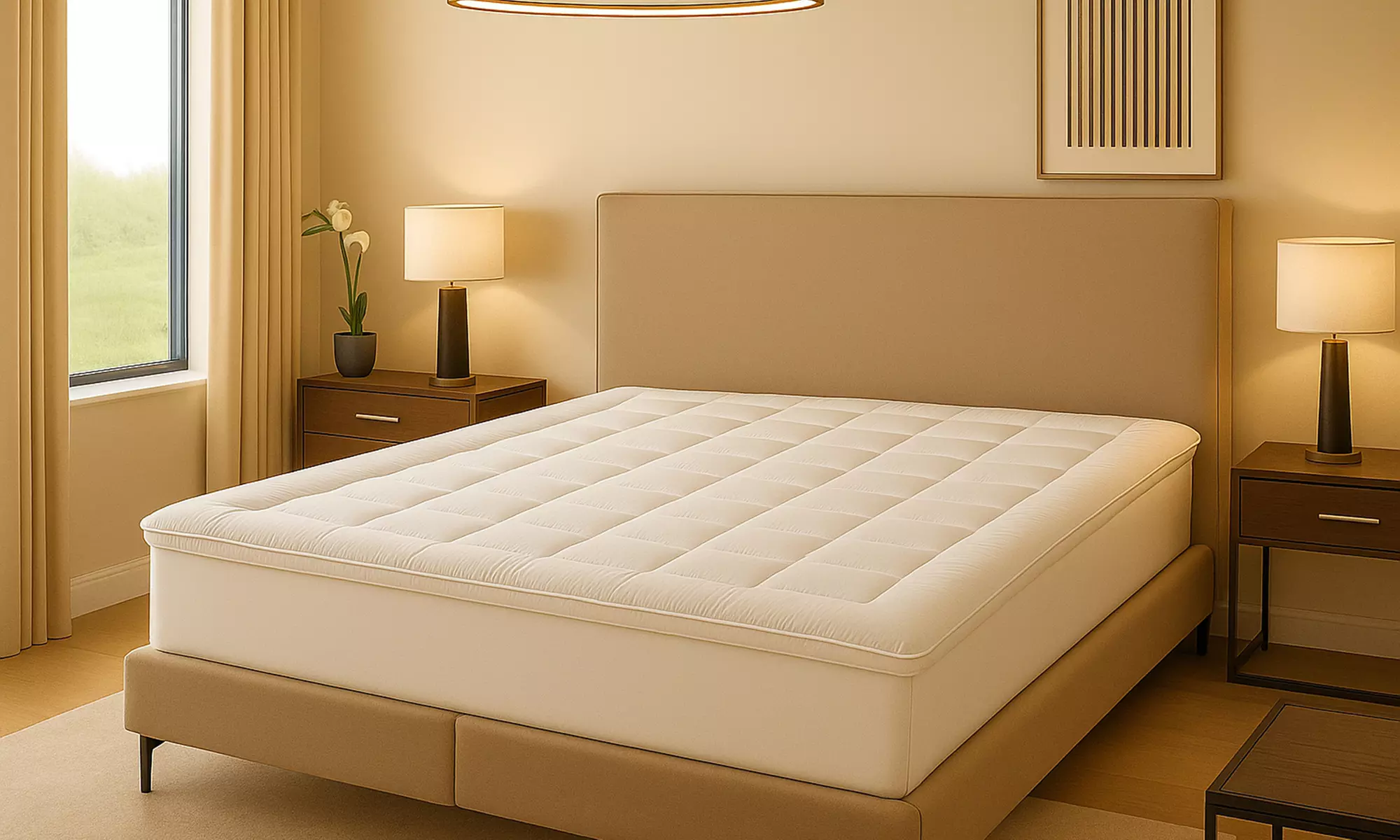 Surmatelas Cosy en microfibre, épais et moelleux, grand bonnet élastique de Sampur - Primary Image