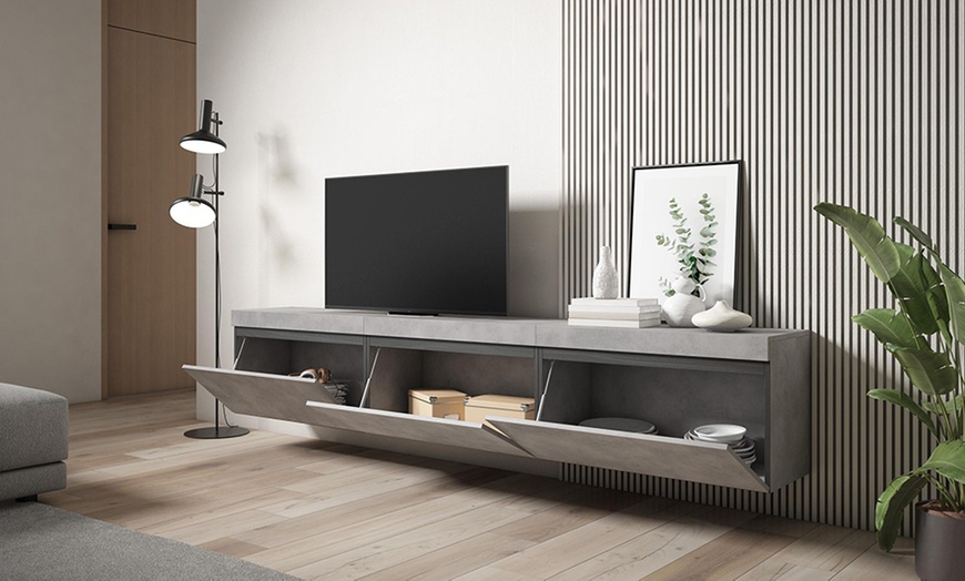 Image 6: Meuble TV suspendu avec grande capacité de rangement  