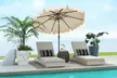 Costway 9 ft Patio Umbrella Two-Tier Market Table Umbrella Sun-Protective Canopy - Second Medium