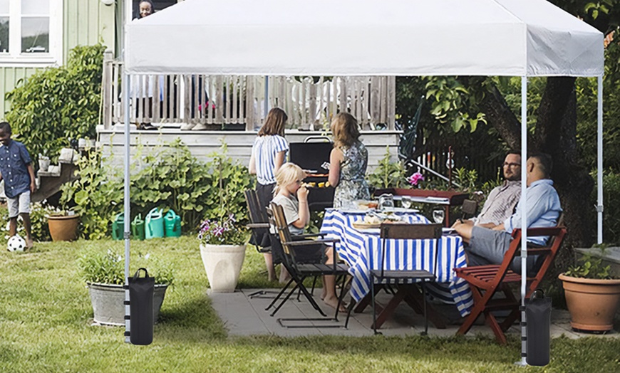 Image 3: Outdoor Canopy Tent Fixed Weighted Sandbags: 4 or 8 Pcs - Black 