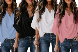 Oversized Draped Neck Top