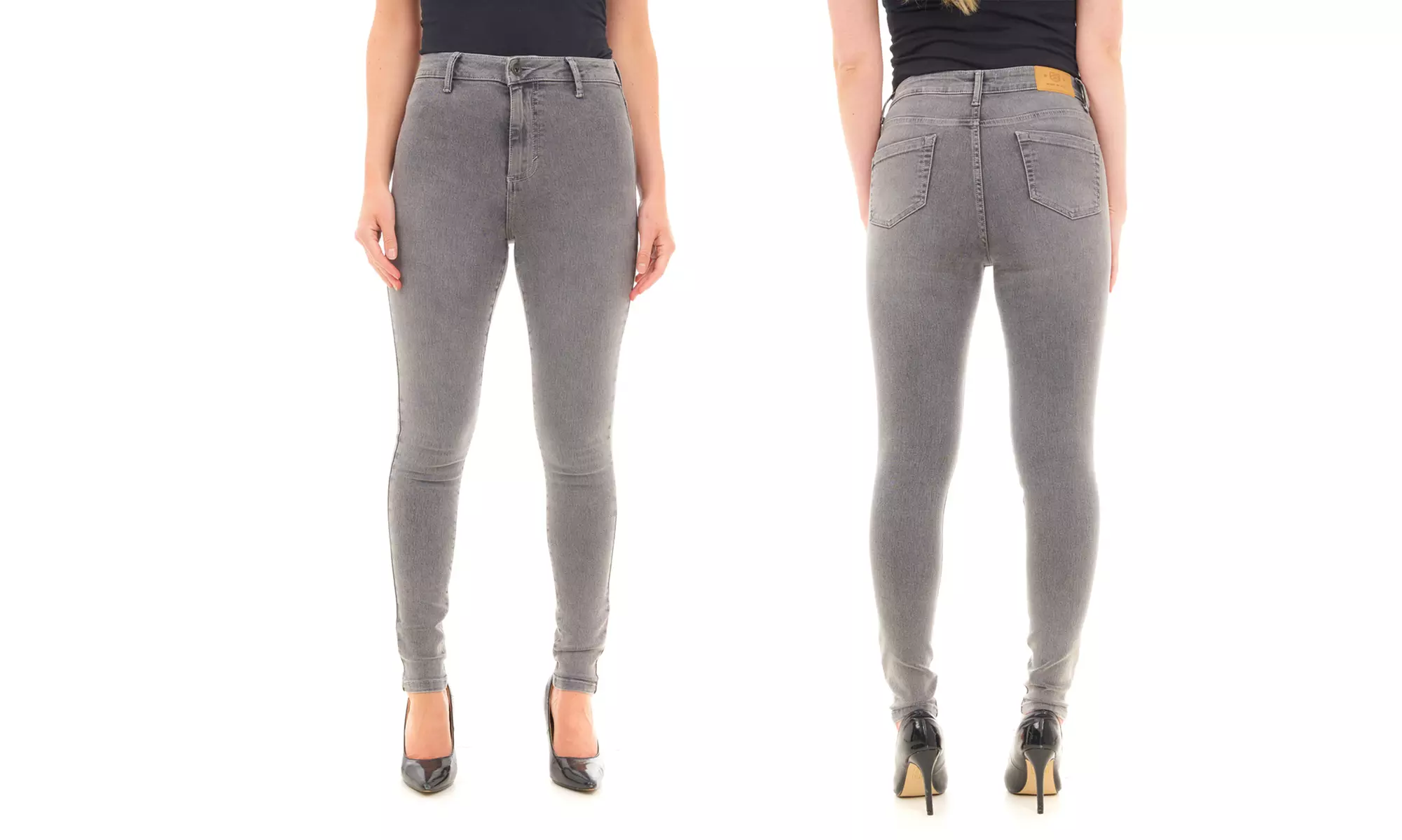 High-Waisted Skinny Fit Denim Jeans