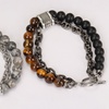 Image 3: Handmade 8MM Natural Stone Prayer Beads Tiger Eye Bracelet for Men Women